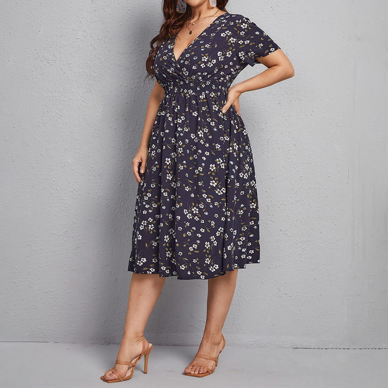 Romper Floral Print - Abito da donna taglie forti, abito