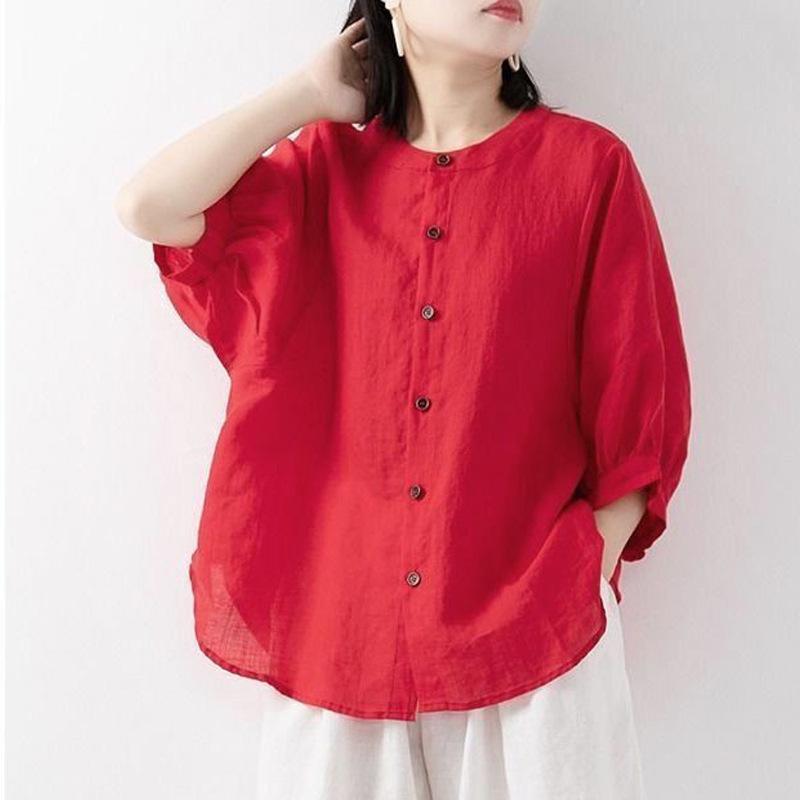 Blouse Off Shoulder - Camicia in cotone e lino da