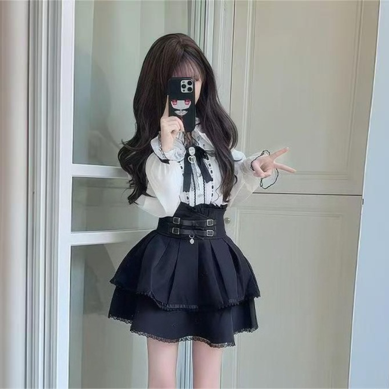 Set stile Lolita gotico giappo - Blouse Off Shoulder recensione e prezzo